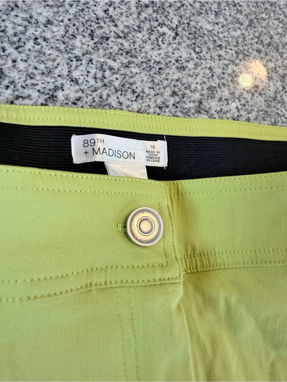 89th & Madison Girls Lime Green Stretch Casual Bottoms